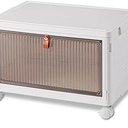 Rolling Plastic Storage Bins, Stackable Storage Bins with Wheels and Lids, Collapsible Storage Bins, Transparent Shoe Box, Home Organization and Storage Folding Box for Living Room, Kitchen, Office, Dorm