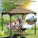10x12ft Canopy Replacement Top for Lowe's Allen Roth Gazebo #GF-12S004B-1, Two Tiered Waterproof Gazebo Cover Roof with 8 Drainage Holes for BBQ Outdoor, Khaki