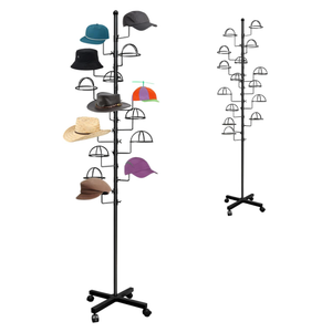 Montex Hat Rack Stand 15 Hooks, Hat Display Stand Metal, Hat Display for Stores, 15 Customisable Circular Hooks Montex Hat Rack Stand 15 Hooks, Hat Display Stand Metal, Hat Display for Stores, 15 Customisable Circular Hooks