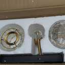 PRESDE 2-Crystal Bathroom Vanity Light Modern Black and Gold Bathroom Lights Fixtures Over Mirror Modern Bath Wall Lighting