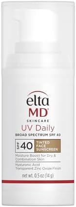 EltaMD UV Daily SPF 40 Tinted Face Sunscreen Moisturizer, Tinted Moisturizer for Face with SPF, Great for Dry, Combination, and Normal Skin