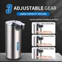 Automatic Soap Dispenser, Automatic Soap Dispenser Touchless, Kitchen & Bathroom, 3 Adjustable Volume for Liquid Soap, Water-Resistant, Hotel, Restaurant and School, Clog-Free, Stainless Steel