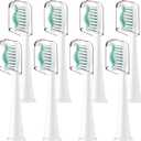 Replacement Toothbrush Heads Compatible with Philips Sonicare Click-on Handles, 8 Pack, Dupont Bristles with Protective Cover