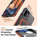 BENTOBEN for Samsung Galaxy A17 Case, [Compatible with MagSafe] Slim Thin Translucent Matte Back Samsung A17 Phone Case Women Men Cute Anti-Slip Shockproof Magnetic Cover for Galaxy A17, Black/Orange