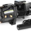 Acquaer Shallow/Deep Well Jet Pump, Cast Iron Convertible Pump with Ejector Kit, Well Depth Up to 25ft or 90ft, 115V/230V Dual Voltage, Automatic Pressure Switch,1/2HP