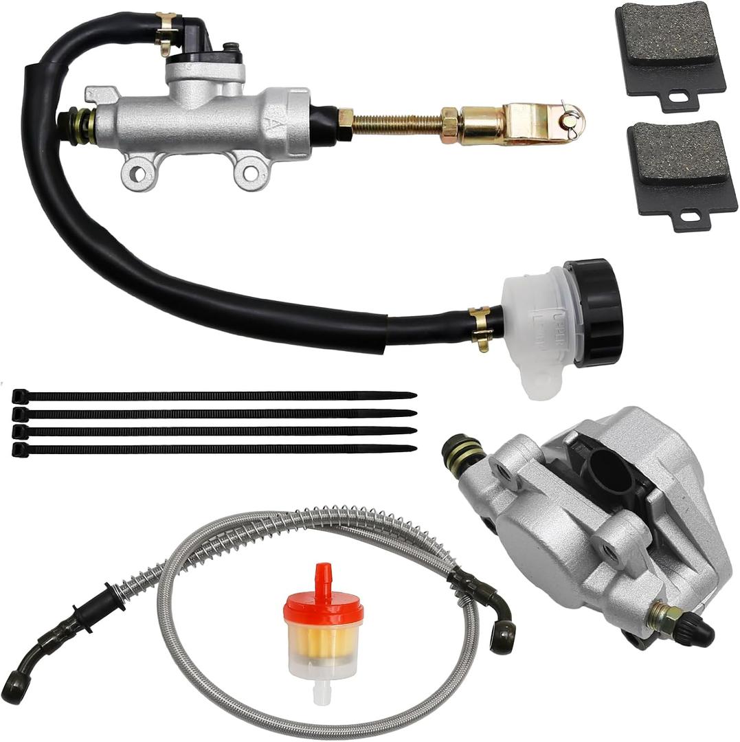 EATAKWARD Rear Foot Disc Hydraulic Brake Master Cylinder Caliper Assembly, Replacement for 150cc 200cc 250cc Taotao Coolster Roketa Vitacci Peace SunL RPS Icebear Chinese ATV Quad 4 Wheeler Dune Buggy