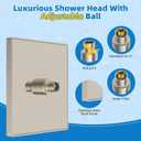 Hibbent cUCPC Certified Metal Shower Head, 8'' High Pressure Rainfall Shower Head, Bathroom Waterfall Shower Heads, High Flow Fixed Showerheads with Adjustable Brass Ball Joint, Brushed Nickel