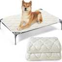 Elevated Dog Bed Pad Waterproof 2 Pack, Soft Plush Dog Pet Pad for Dog Cot Bed, Machine Washable Dog/Cat Beds Pad with Corner Straps, Waterproof (Pad Only, Bed not Included)
