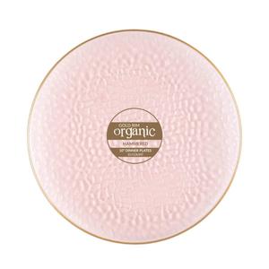 Organic Hammered Pink Gold Rim Plates, 10" - Case of 120 (12 packs x 10)