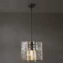 Modern Large 12 in Black Water Ripple Glass Kitchen Island Pendant Light Fixtures,Glass Island Pendant Lights,for Bedroom, Foyer, Entryway, and Dining Room, Bulbs Included