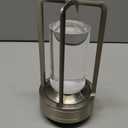 Portable Metal Table Lamp for Indoor/Outdoor ,Rechargeable Cordless LED Lamp, 3-Colour Infinitely Dimming Battery Powered Small Desk Lamp, Restaurant/Bedroom/Bar/Coffee Shop/Camping Light (Silver)