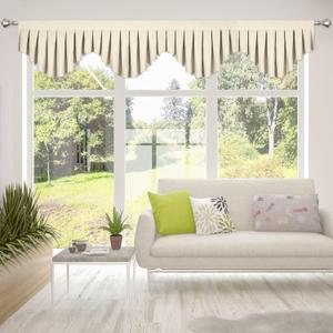 Blackout valances for Windows Energy Efficient Rod Pocket Curtain Valance for Living Room Kitchen and Bedroom Width 98 inch (Beige, 1 Panel)
