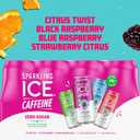 Sparkling Ice Caffeine Variety Pack, Flavored Sparkling Water, Zero Sugar, with Vitamins and Antioxidants, 16 fl oz, 12 count (Citrus Twist, Black Raspberry, Blue Raspberry, Strawberry Citrus)