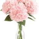 Floroom 4 Pcs Real Touch Blush Pink Hydrangea Artificial Flowers, 20" Full Faux Hydrangea Flowers Fake Flowers for Home Decor Party Floral Arrangements Wedding Bouquets Centerpieces Decorations