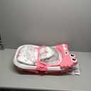 MoreFeel Collapsible Baby Bathtub for Newborn with Thermometer & 1 Hooded Towel & 1 Soft Floating Cushion,Portable Travel Bathtub with Drain Hole, Durable Foldable Baby Tubs for Infants to Toddler (Pink)