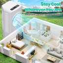 Portable Evaporative Air Cooler, 3-IN-1 Windowless & Ventless Portable Air Conditioners, 3 Speeds 3 Modes, Evaporative Fan Cooler with Remote, 4 Ice Packs, 12H Timer, 1.5 Gal Water Tank