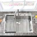 Stainless Steel Kitchen Sink Drop In-Hovheir 31x20 Inch Drop In Top Mount Kitchen Sinks 16 Gauge Stainless Steel Deep Sink Single Basin Overmount Sinks with Cutting Board, 31"x20"x10"