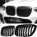 X3 G01 X4 G02 Grille - Black Kidney Grill Compatible With 2018-2021 X3 G01 2019-2021 X4 G02ABS Single Slat Gloss Black