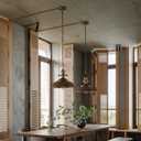 14.2 Inch Farmhouse Pendant Light for Kitchen Island, Bronze Rustic Hanging Ceiling Light with Hand-Painted Finish, Industrial Modern Bar Lighting, Dome Pendants for Dining Room