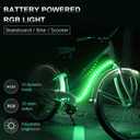 Bike Lights LED Bicycle Frame Light for Night Riding,Waterproof Strip Light Battery Powered with RGB Color, Bright Decoration Lights for Scooter,Trike,Bike Lighting Accessories