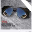 LUENX Aviator Sunglasses for Men Square Polarized Polygon Lens - UV 400 Protection with Accessories 61MM Driving Outdoor (Black)