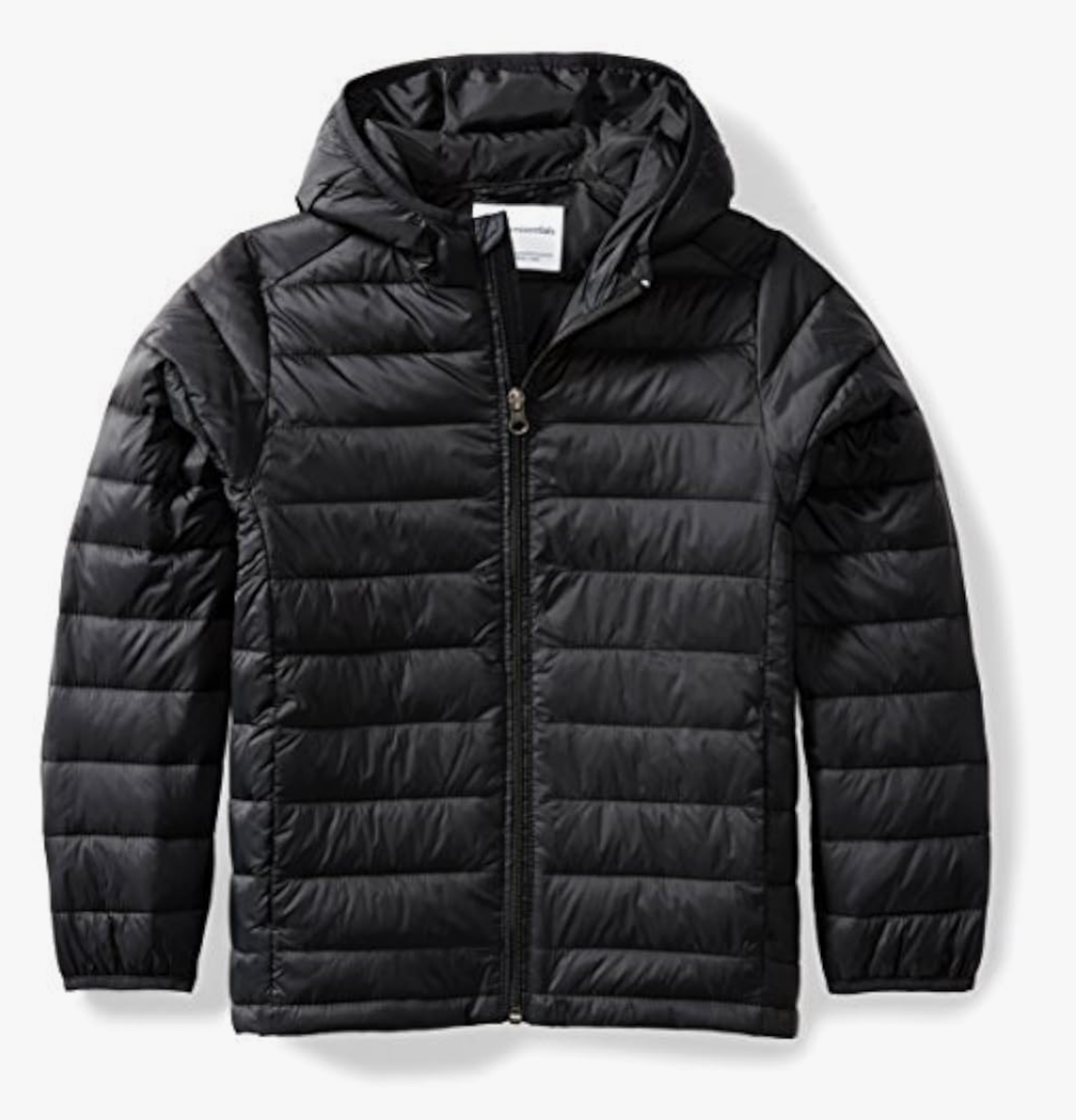 Amazon Essentials Boys and Toddlers' Lightweight Water-Resistant Packable Hooded Puffer Jacket, Size XL