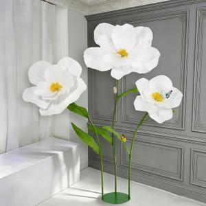 5.8 Ft Giant Artificial Flowers for Decoration,Large EVA Flower Decor,Wedding Arrangements, Birthday Party Banquet Background,Hotel,Office,Window Display(White)