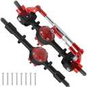 Metal Front & Rear Portal Axle Set Upgrades Parts Compatible with WPL C14 C24 C34 C44 B14 B24 1/16 RC Car (Black)