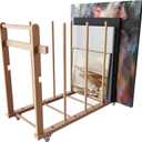 Art Storage Rack, Art Canvas Storage, Art Drying Rack, Canvas Boards Rack Art Storage with Handle & Caster Wheels for Drawing Board, Panel, Paper Pad for Art Studios, Artworks, Gallery (18"D x 39.5"W x 32.5"H)