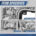 Auto Dynasty Headlight 20-22 Ford F250 F350 F450 F550, Passenger Right Side | Headlights for 20-22 Ford F250 F350 F450 F550 Super Duty, with Turn Signal Side Marker, Passenger Right Side, Chrome Amber