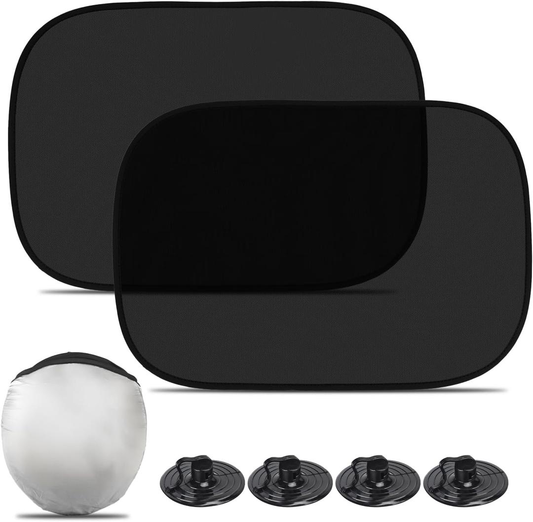 Car Window Shade for Baby (21"x14"), 2 Pack Car Window Shades, Window Shade for Baby in Car with Suction Cups, Complete Kids/Adults/Pets Sun Protection from UV Rays (21x14in, 2 Semi-Transparent(Darker Shades))