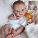 TERABITHIA Realistic Reborn Preemie Baby Dolls - 18Inches Vinyl Full Body Anatomically Correct Lifelike Newborn Baby Dolls Green Eyes Collectible Art Doll for Girls Safe for Kids Age 3+
