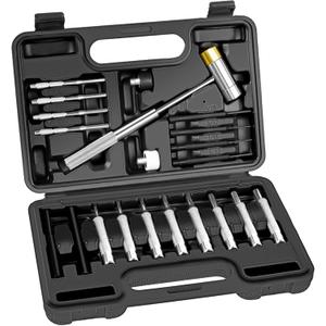 BESTNULE Punch Set, Punch Tools, Roll Pin Punch Set, Made of Solid Material Including Steel Punch and Hammer, Ideal for Machinery Maintenance with Organizer Storage Container (Without Bench Block)