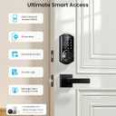 Veise VE06-L Smart Locks with 2 Lever Handle Set, App Control, Keyless Entry Deadbolt for Front Door, Electronic Digital Touchscreen Keypad, Auto Lock, Waterproof, Easy Installation, Matte Black