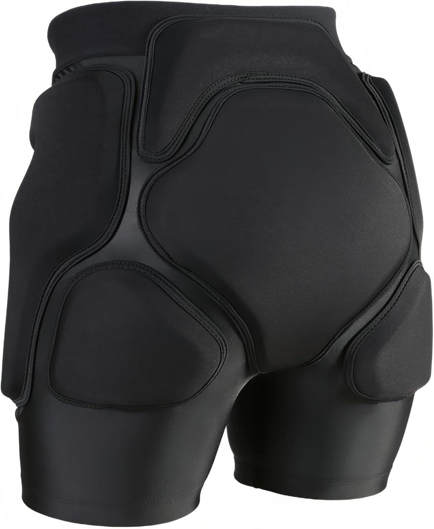 3D Protection Padded Shorts, Hip Butt Tailbone Crash Pad Pants, Impact Protective Gear for Figure Skating Snowboarding Ski Roller Skateboard Small
