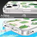 GiiKa for iPhone 14 Plus Case with Screen Protector, 6.7" Clear Full Body Shockproof Protective Floral Girls Women Hard Case with TPU Bumper Cover Phone Case for iPhone 14 Plus, Green Cactus