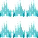 Gyufise 6 Pack Castle Table Centerpiece Glitter Princess Theme Castle Table Toppers for Birthday Baby Shower Princess Party Table Decorations Supplies Blue