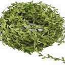 65 Ft Artificial Vines,Artificial Eucalyptus Leaf Garland Fake Hanging Plants Leaves Wreath Foliage Green Leaves Ribbon Decorative Wreath Accessory Wedding Wall Crafts Party Dcor Green-65 Ft