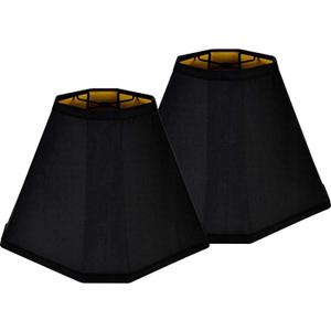 GO&SO Bell Lamp Shades Set of 2 Black Scalloped Lamp Shade, Replacement Lamp Shade For Floor & Table Lamp Shade, 6.5"Top x 13"Bottom x 11.2"Slant Height x 10.5''Vertical Height(Spider), Easy Assembly