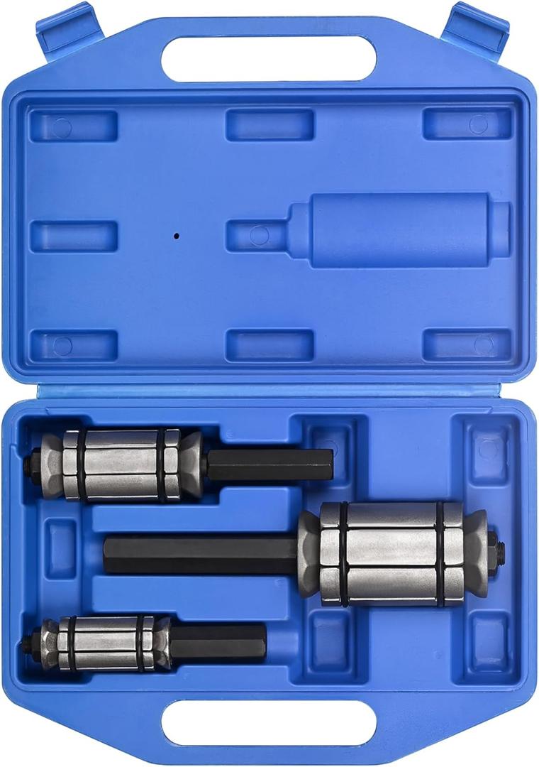 3Pcs Exhaust Pipe Expander Set 1-1/8" to 3-1/2", Tail Pipe Expander Tool Set, Muffler Pipe Expander Set with Case Compatible with Most Vehicles and Trucks