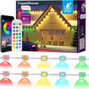 Permanent Outdoor Lights for House, 100ft RGB Smart LED Eave Lights with APP & Remote Control, IP67 Waterproof for Outdoor Decorations Including Halloween, Christmas, and Daily Lighting