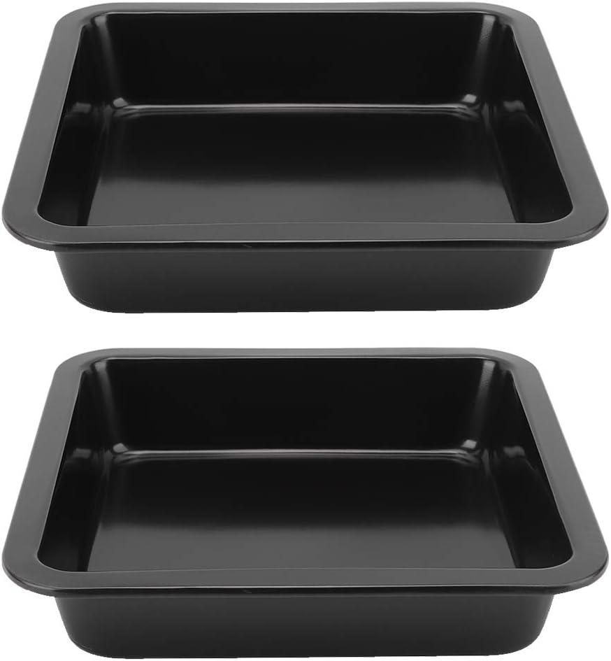 4Pcs Rectangle Cake Pan 8.9x8.9x1.8in (22.5x32.5x4.6cm) - Nonstick Baking Pans for Cakes, Brownies, Lasagna & Cookies, Even Heat Distribution, Dishwasher Safe(Black)