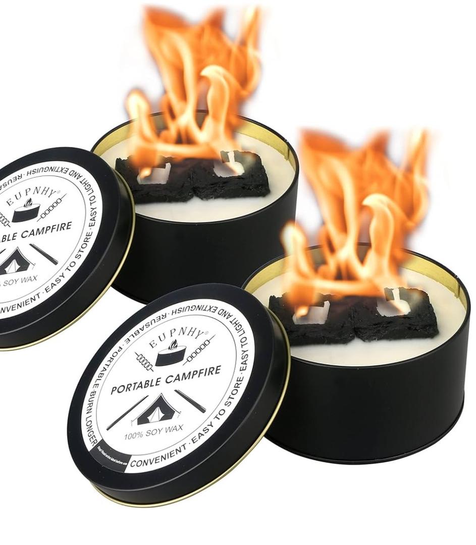 2 Pack Portable Campfire | Fire Pit | Smores Maker | Lightweight | 3-5 Hours Burn Time | Convenient-No Embers-No Hassle | Great Gifts for Picnics, Camping and More