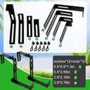 Leinuosen 12 Pcs Adjustable Window Boxes Brackets Planter Box Bracket Heavy Duty Deck Railing Hanging Flower Stand for Windowsill Garden Fence Balcony (Black)