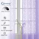 Chyhomenyc Marilyn Light Purple Sheer Curtains 45 Inch Length 2 Panels Set for Bedroom, Light Filtering Soft 3D Leaf Jacquard Textured Short Drapes for Living Room Window, 38Wx45L Inches, 2 Panels
