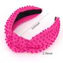 YISSION 1PC Pearl Knotted Headband for Women Non Slip Beaded Headband Wide Pearl Headbands Jeweled Embellished Hairband Hot Pink Head Band Hair Accessories for Women Girls