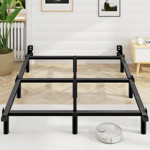 Awesofurni Queen Bed Frame, 7 Inch Basics Metal Bed Frame, Heavy Duty 9-Leg Base for Box Spring and Mattress, Noise-Free, Easy Assembly, Black