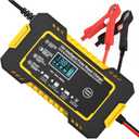 12V 6A Car Battery Charger, Smart Battery Trickle Charger Battery Maintainer 12 Volt Automotive with Temp Compensation for Car, Truck, Motorcycle, Lawn Mower, Marine Lead Acid Batteries