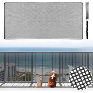 Banister Guard - MAQIHAN 6.5ft x 3ft Balcony Netting for Pets, Stair Safety Net Reusable Durable Apartment Balcony Net for Cats Dogs, Cut to Any Size, with Nylon Ties & Plastic Ties