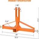 Orange 3 Point Hitch Receiver Quick Hitch Compatible, 3 Point Trailer Hitch 2" Receiver for Category 1 Tractor, 3 Pt Trailer Towing Hitch Tractor Drawbar for Kubota, John Deere, BX, Kioti, Yanmar etc